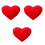 3Pcs Soft Plush Heart Pillow Cushion Red Decorative Throw Pillow 4