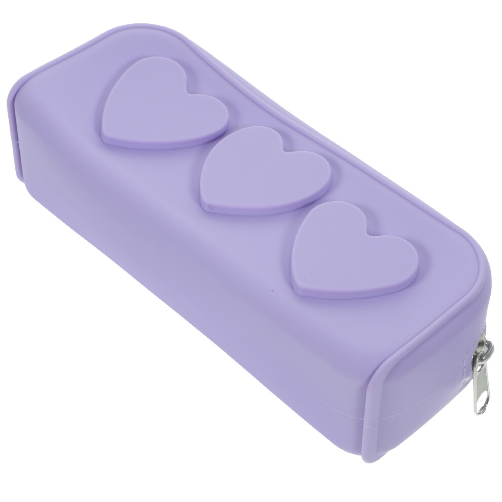 Iplusmile 4Pcs Violet Silicone Makeup Brush Organizer Travel Cosmetic Pouch