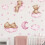 Adesivos de parede com ursos, aplicação versátil para superfícies lisas, design adorável com ursos, nuvens, estrelas e elementos da lua, 5