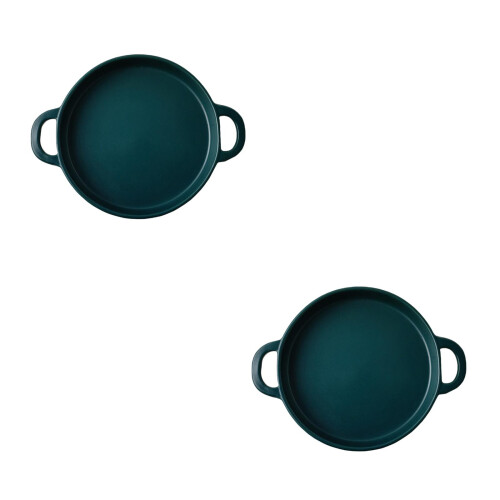 2Pcs Green Ceramic Baking Pans Smooth Surface for Kitchen Use 2