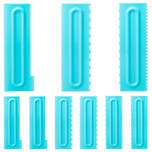 18Pcs Lightweight Plastic Cake Smoother Tool Sky-Blue 1