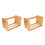 2Pcs Adjustable Khaki Wood Desk Bookshelf Cd Storage Organizer 4