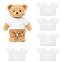 10Pz T-Shirt Orso Per Pupazzi in Morbido Cotone Bianco Per Bambini