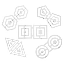 10Pz Righello Taglio Tessuti E Patchwork in Acrilico, Assortiti