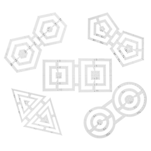 10Pz Righello Taglio Tessuti E Patchwork in Acrilico, Assortiti