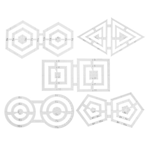 10Pz Righello Taglio Tessuti E Patchwork in Acrilico, Assortiti 2