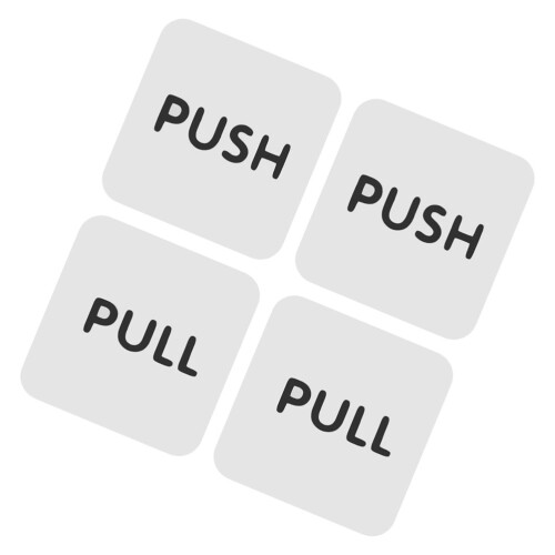 6Paia Push Pull in Acrilico Bianco Autoadesivi Per Uffici 2