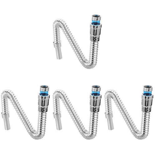 4Pz Tubo Scarico Lavabo Con Acciaio ABS Resistente E Argento 1