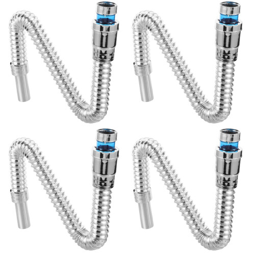 4Pz Tubo Scarico Lavabo Con Acciaio ABS Resistente E Argento 2