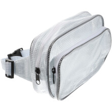 2Pz Marsupio Sportivo Bianco in PVC Trasparente Con Cintura Regolabile