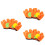 3Pz Set Arancioni Con Pallina in Tessuto Per 6