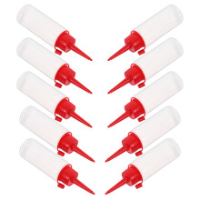 2Pz Bottiglie Piccole Per Colla Rosse in Ldpe Con Tappo Antispreco