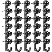 200Pcs Multi-Function Black Pushpins Plastic Steel Home Office Use