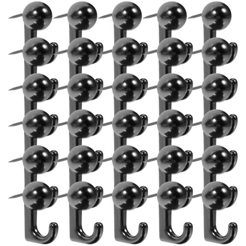 200Pcs Multi-Function Black Pushpins Plastic Steel Home Office Use