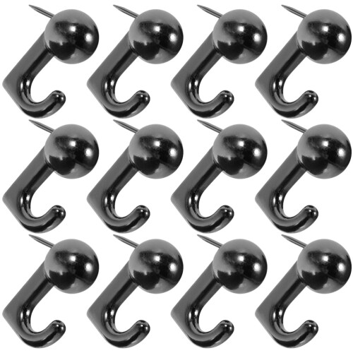 200Pcs Multi-Function Black Pushpins Plastic Steel Home Office Use 1