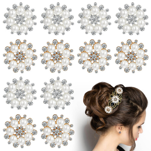 80Pz Argento Con E Strass Fiore Per Progetti DIY 1