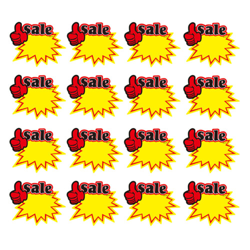 200Pz Sticker Promozionali Gialli Per Negozi