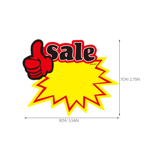 200Pz Sticker Promozionali Gialli Per Negozi 2
