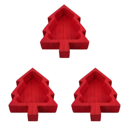 3Pz Piatto in Scuro A Forma Albero Per Dolci E Noci 2