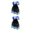 2Pz Extension Ponytail Con Fiocco E Perline Per 6