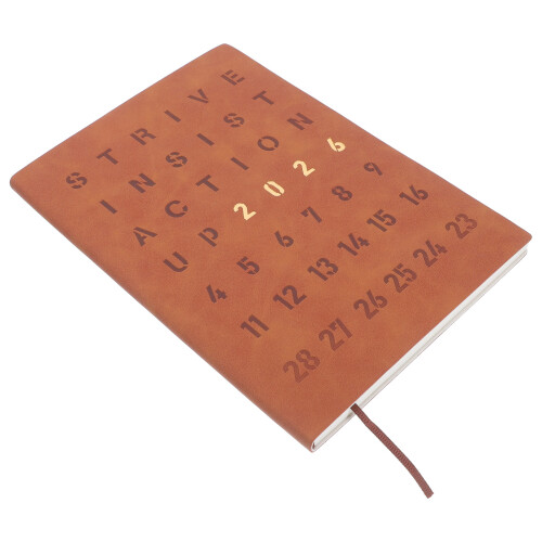 3Pz Calendario Planner 2026 Marrone Compatto Scrittura 1