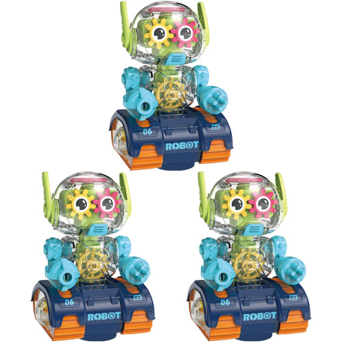 3Pz Robot Elettrico Colorato Con Ingranaggi Luce E Suono 2