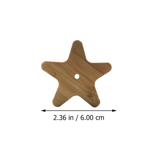 6Pz Supporti Per Spazzolini in Legno Marrone Chiaro Stile Pentagramma 2