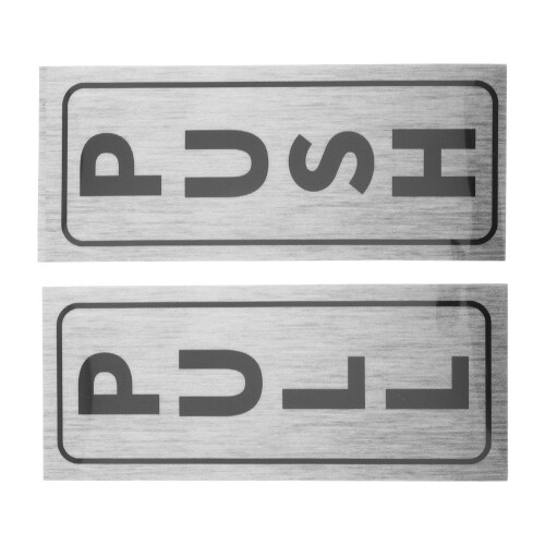 6Pz Indicatore Porta Push Pull in PVC Argento Facile Installare 2