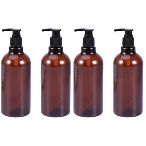 4Pz Dispenser Liquido Marrone Bottiglia Con Pompa Per E Shampoo 1