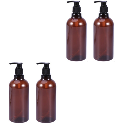 4Pz Dispenser Liquido Marrone Bottiglia Con Pompa Per E Shampoo 2