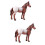 2Pz Figurina Cavallo Realistica in PVC Marrone Per Casa 7