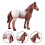 2Pz Figurina Cavallo Realistica in PVC Marrone Per Casa 8