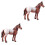 2Pz Figurina Cavallo Realistica in PVC Marrone Per Casa 3