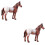 2Pz Figurina Cavallo Realistica in PVC Marrone Per Casa 6