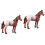 2Pz Figurina Cavallo Realistica in PVC Marrone Per Casa 4