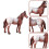 2Pz Figurina Cavallo Realistica in PVC Marrone Per Casa 9