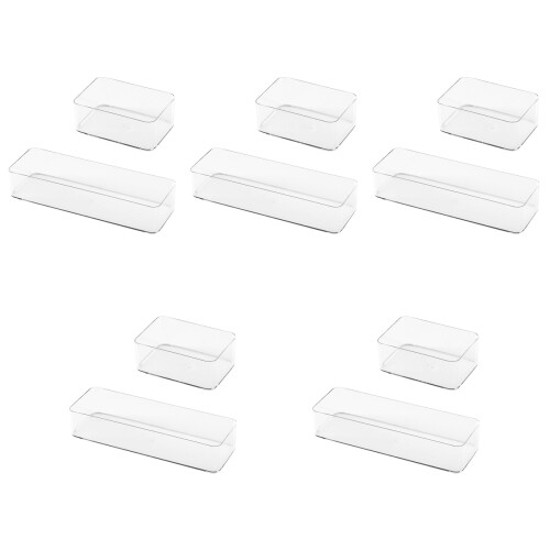 10Pz Contenitori Organizer Cassetti Bianco Multiuso Per Uso Domestico 2