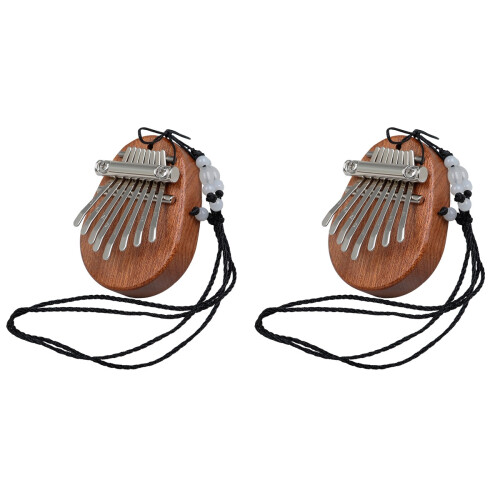 2Pz Kalimba 8 Chiavi Legno E Metallo Strumento Per Bambini 2