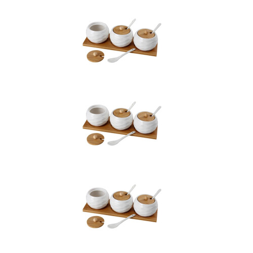 3Set Contenitori Marrone Per Spezie Sale Cucina 1