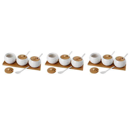 3Set Contenitori Marrone Per Spezie Sale Cucina 2