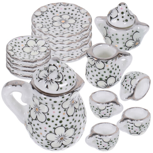 5Conjuntos Mini Conjunto De Cerâmica Para Casa De Bonecas