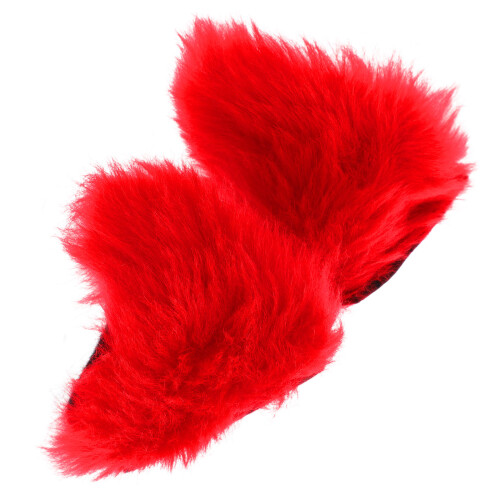 3Pares Orelhas Pelúcia Vermelhas Para Capacete Único 2