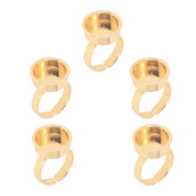 Gold Plated Ring Base Brass Material Stainless Steel Finger Ring Design Jewelry Making Cabochon Settings DIY Easy To Use Clear Glass Adjustable