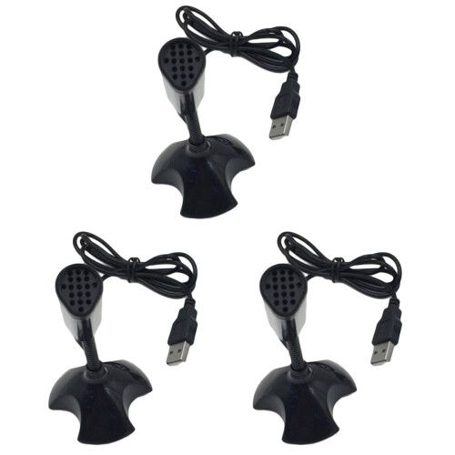 3Szt USB Mikrofon Czarny Do Komputerów I Plug and Play 1
