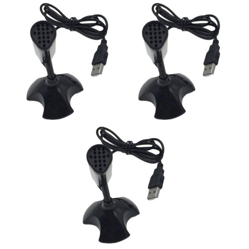 3Szt USB Mikrofon Czarny Do Komputerów I Plug and Play 2