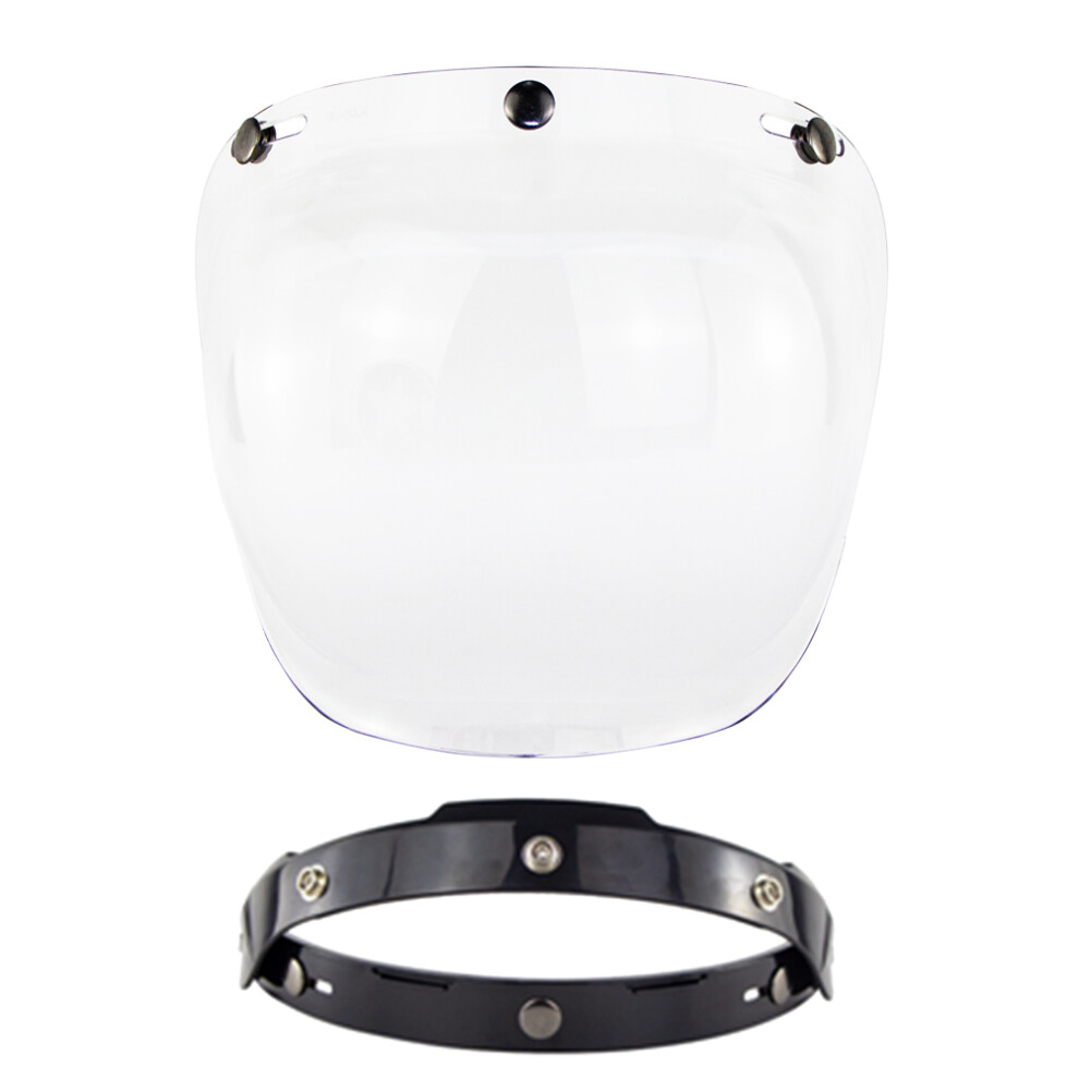 Universal Motorcycle Helmet, Injection Molded Polycarbonate Shield Ensures Windproof Protection For Retro Open Face Helmets And Offers Clear Visibilit 9463374988236