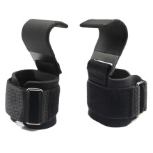 Ganchos de aço premium para melhor aderência, ganchos para levantamento de peso com acolchoamento de neoprene que apoiam o pulso durante o