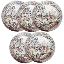 Bola de Praia Inflável com Glitter para Lembrancinhas de Festa, Bola Flutuante de Confete para Decorações de Praia, Piscina e Festas de Verão,