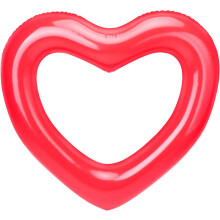 Inflatable Pool Floats For Adults, Heart Shaped Swim Ring With Crystal Sequins Interior Adds Joy To Water Activities, High-Quality Thick Pvc Ensures D