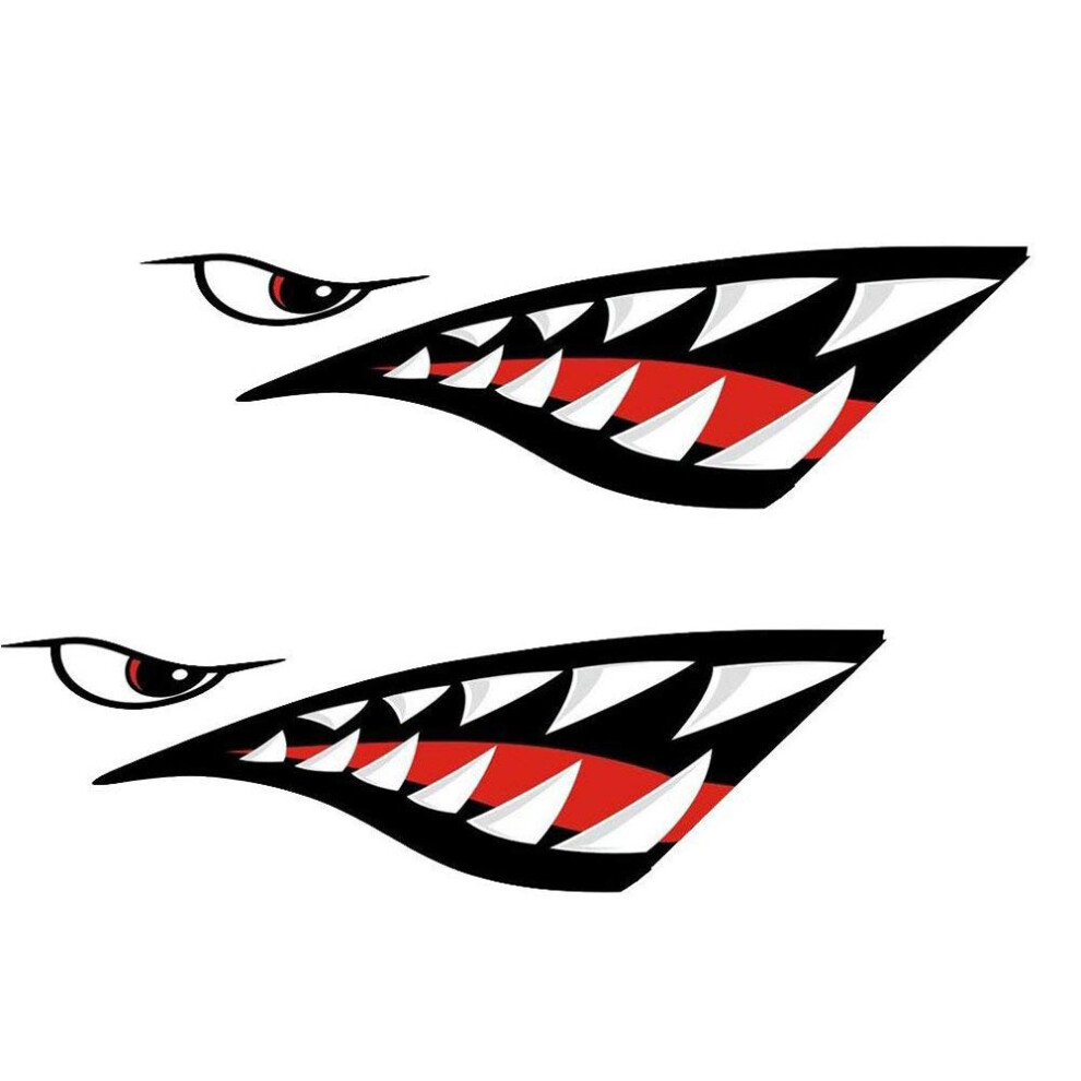 Reflective Decals, Waterproof Vinyl Material Durable Shark Teeth Mouth For Fishing Boat, Car Truck Kayak Decals Accessories 9301476019703